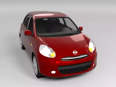 NISSAN MICRA 2011 LOWPOLY Low-poly 3D model
