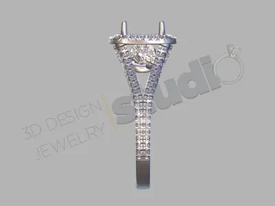 cushion shape ring 3d model 3D print model