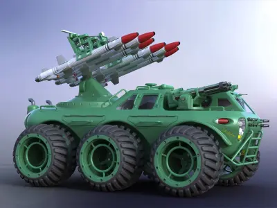 Land Missile armoured SUV tank  3D print model