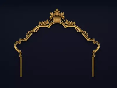 Classic Carved Bed 3D model 03 3D model