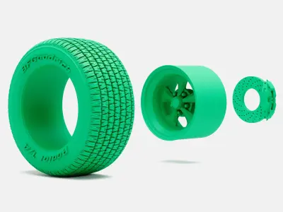 15x10 Keystone Klassic Wheel BFGoodrich Radial Tire 3D print model