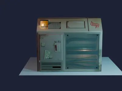 Frigidarium Futurismi Stylizatum a Modulus 3D ad Ludos Paratus 3D model