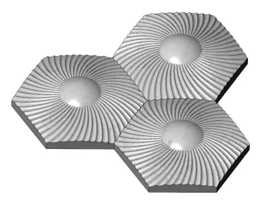 Spiral pattern panel or tile 3D print model