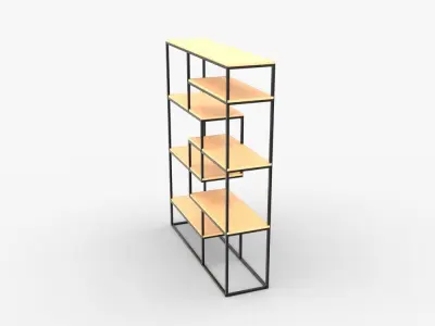 Modern Shelf Low-poly 3D model
