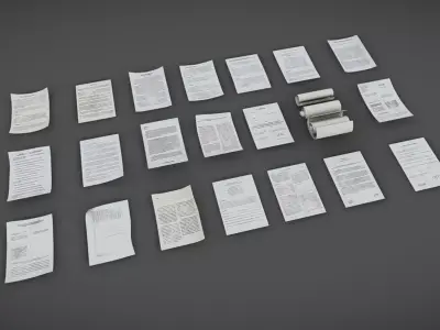 Paper Debris 01 Low-poly 3D model