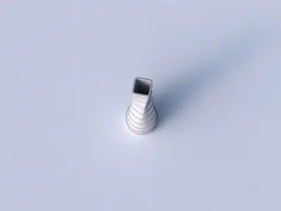 Vase semi quadratic with horizontal layers 3D print model