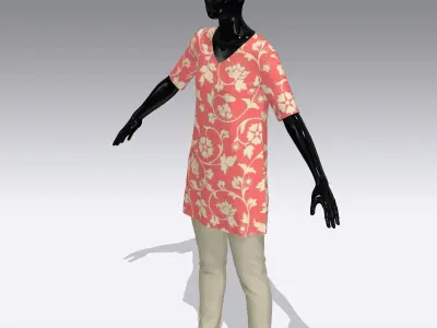 Female Cloth Dress Low-poly 3D model get