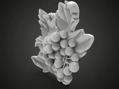 Grape bas-relief 3D print model
