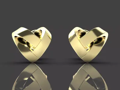 Heart stud earrings 3D print model 3D print model