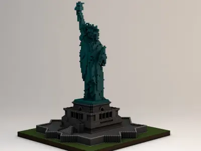 minecraft statue of liberty Free 3D model