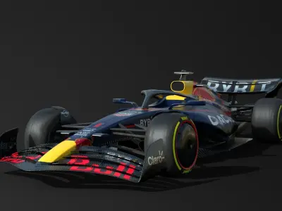 RedBull RB19      Ferrari SF23      Mercedes W14      ALL RIGGED Low-poly 3D model