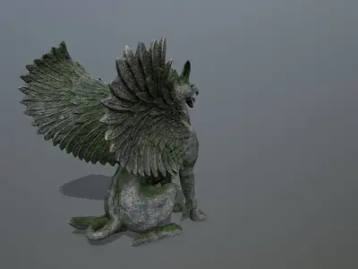 Statue Creature Low-poly 3D model
