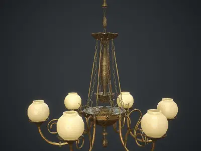 Ornamental Chandelier Low-poly 3D model