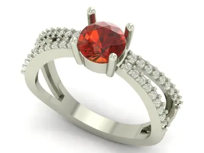 ladies Diamond Ring 3D print model 8