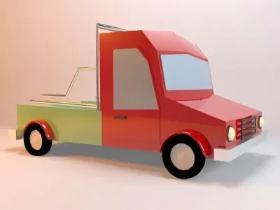 Cartoon Truck Low-poly 3D model buy