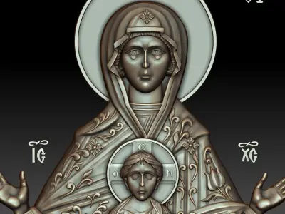 Mother of god with child 3D model