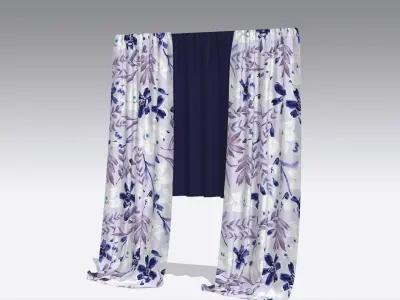 Curtain Low-poly 3D model