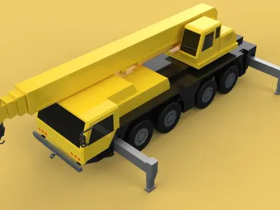 MOUNTED TELESCOPIC MOBILE CRANE CRAWLER LIFTING TRUCK GANTRY CAR 3D model