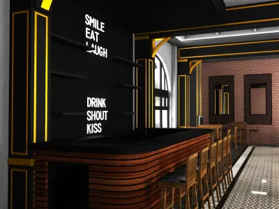 LOUNGE BAR Low-poly 3D model