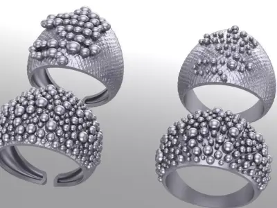 rings full of balls 3D print model