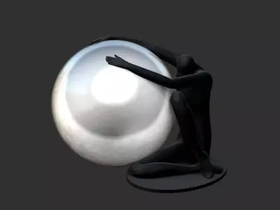 Sculpture Table Lamps holding ball 3D print model