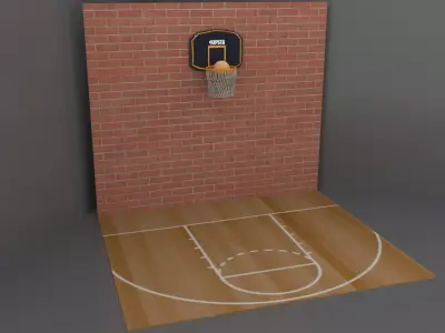Basketball Court  Low-poly 3D model