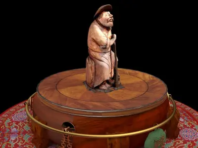 Chinese bamboo carving figure  3D model
