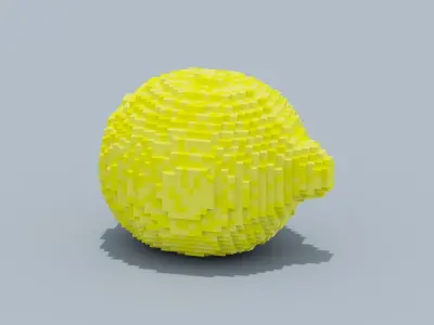 Voxel Lemon Low-poly 3D model