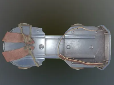 Rollers metal toy car Low-poly 3D model