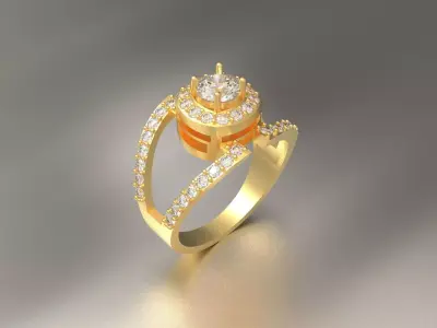Women Diamond wedding ring 3D print model