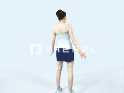 Dream H Animated Rigged Sports Woman Low-poly 3D model
