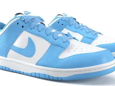 Nike  Dunk Low UNC PBR  Low-poly 3D model