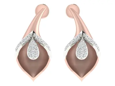 Women Drop Earrings 3dm STL OBJ FBX Renders Details 3D print model 16