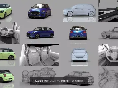 Suzuki Swift 2024 HQ interior  3D Model Pack
