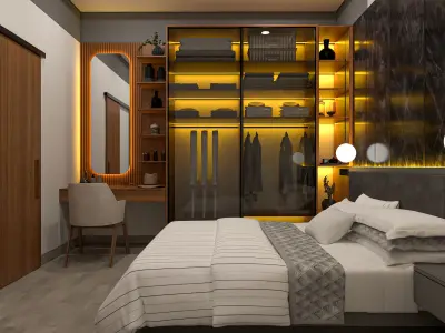 Modern 4 Bedroom Low Poly VR AR Ready Low-poly 3D model