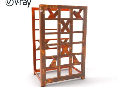 Rustic Metal Grid Stand Model Pack Low-poly 3D model