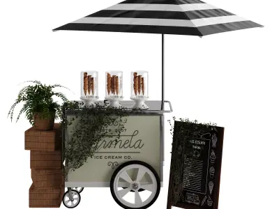 ice cream cart 3D model