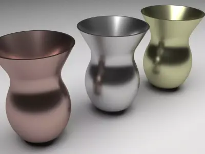 Metallic Vases Set 3D model