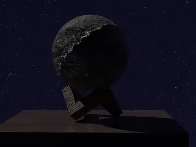 Crystal Ball and moon Free 3D model