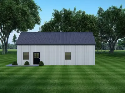 Modern Barndominium 3D Model  Barn Style Residence Design 3D model