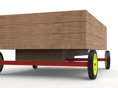 WOODEN TOY CAR Low-poly 3D model