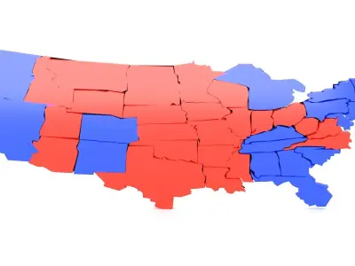 America political map  3D model