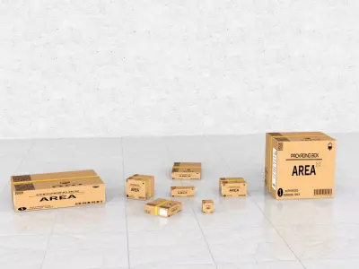 Cardboard Boxes Collection 03- PBR Low-Poly Low-poly 3D model