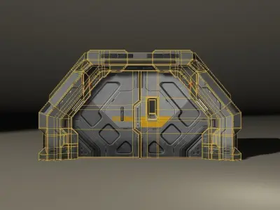 SciFi 3D door Low-poly 3D model