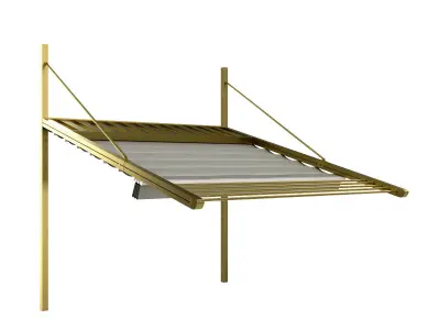 Motorized Pergola 3 brass satin polished 3D model