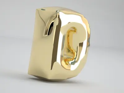 D Balloon Gold 3D model