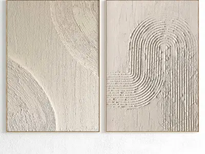 Plaster Two Photo Frame 199 Low-poly 3D model