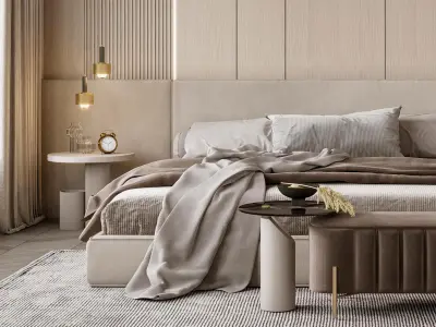 villa Home Modern bedroom decoration 3D model