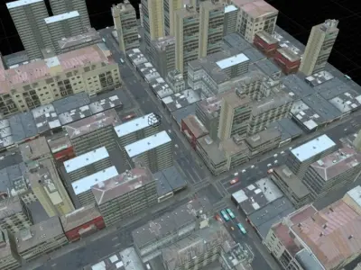 City low poly Free low-poly 3D model