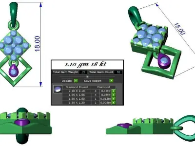 Pendant Earrings combo - 325 3D print model